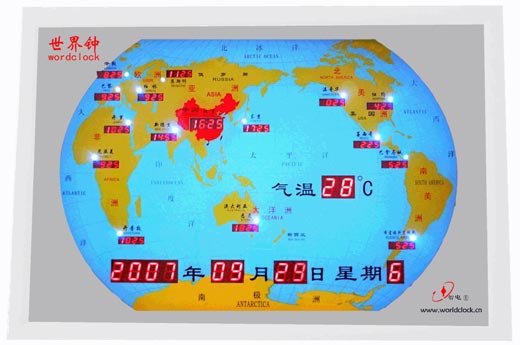 小型懸掛式世界時(shí)間地圖屏04